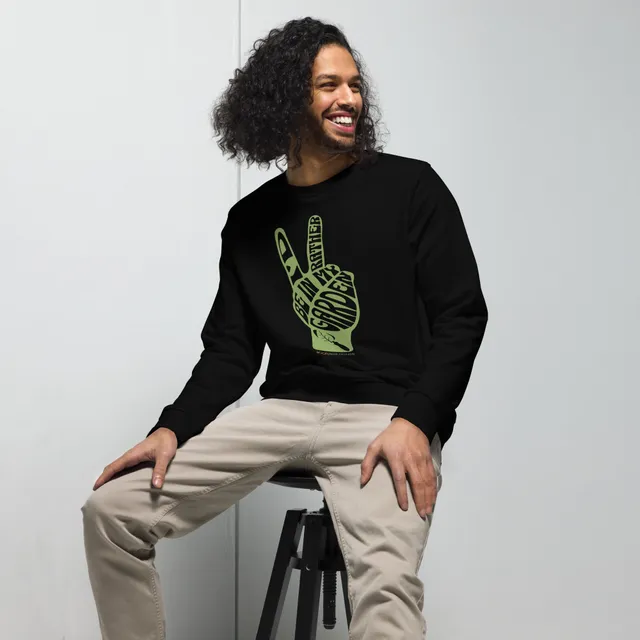 bootstrap-farmer-rather-be-in-my-garden-unisex-organic-sweatshirt image 1
