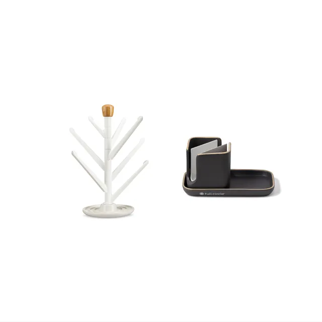 full-circle-sinkside-wash-dry-set-space-saving-dish-drying-rack-and-sink-caddy image 1