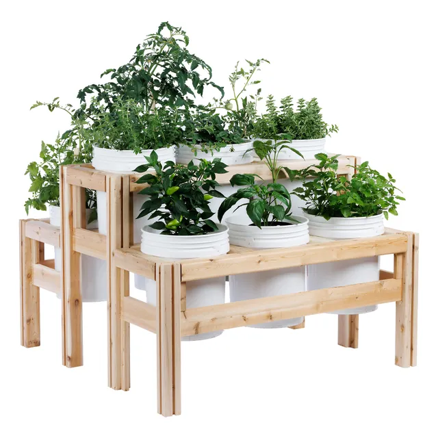 greenes-fence-two-tier-nine-bucket-elevated-cedar-wood-garden-frame-43x43x30-in- image 1