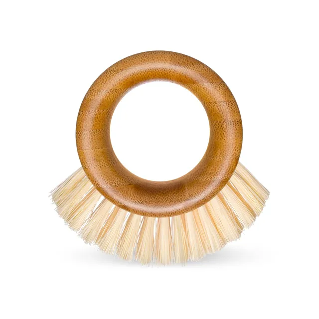 full-circle-the-ring-veggie-brush-bamboo-recycled-plastic-produce-scrubber image 1