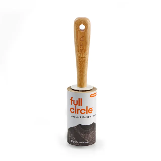 full-circle-lint-lock-bamboo-roller-eco-friendly-lint-roller-with-sticky-sheets image 1