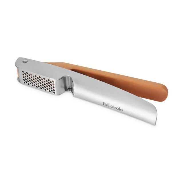 full-circle-the-no-mess-garlic-press-stainless-steel-with-integrated-scraper image 1
