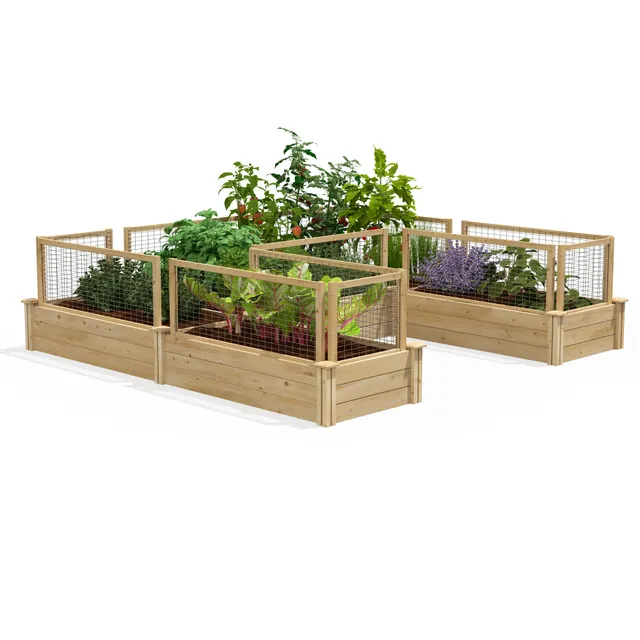 greenes-fence-premium-cedar-raised-garden-bed-with-critterguard-fence-system-u-s image 1