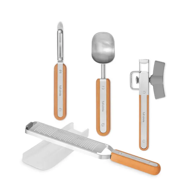 full-circle-kitchen-basics-4-piece-tool-set-wood-composite-handles-stainless-ste image 1