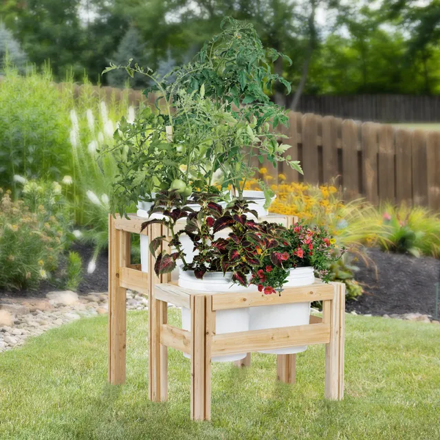 greenes-fence-two-tier-four-bucket-elevated-cedar-garden-frame-30-in-x-28-in-x-3 image 1