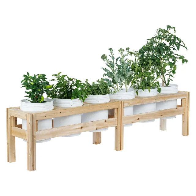 greenes-fence-six-bucket-elevated-cedar-wood-garden-frame-84-in-x-16-in-x-20-or- image 1