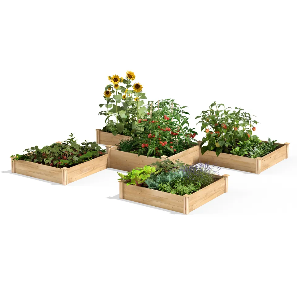 greenes-fence-rc12t8s64b-premium-cedar-raised-garden-bed-80-sq-ft-12-ft-x-12-ft- image 1