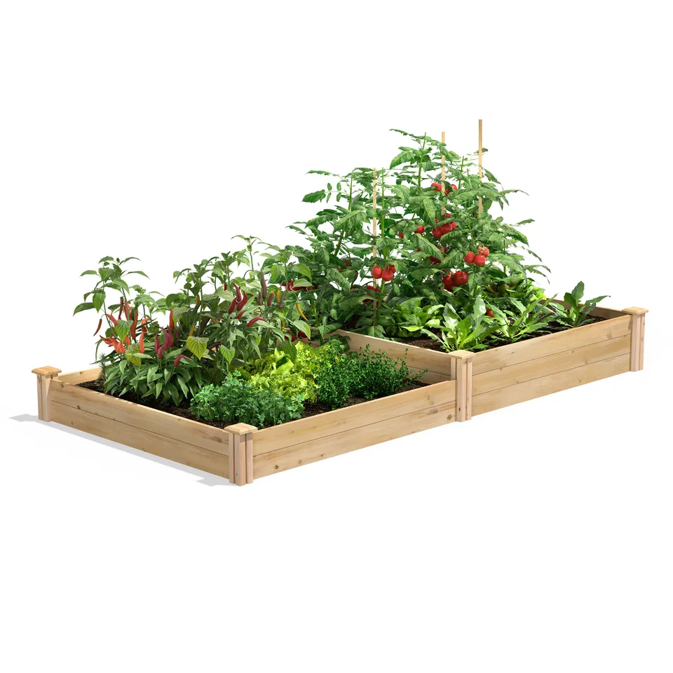 greenes-fence-premium-cedar-raised-garden-bed-2-tier-4-ft-x-8-ft-3-4-in-thick-rc image 1