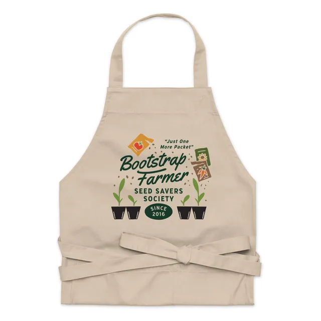 bootstrap-farmer-seed-savers-society-organic-cotton-apron-adjustable-with-pocket image 1