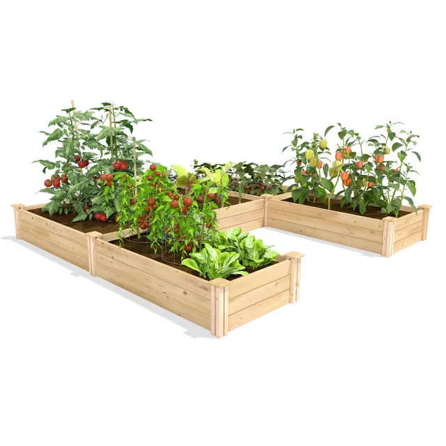 greenes-fence-premium-cedar-raised-garden-bed-u-shaped-8-ft-x-8-ft-x-10-5-in-3-4 image 1