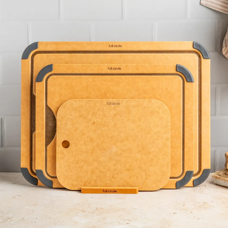 full-circle-better-than-wood-4-piece-cutting-board-set-with-stand-antibacterial- image 1