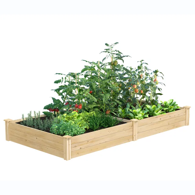 greenes-fence-classic-cedar-raised-garden-bed-4-ft-x-8-ft-x-10-in-1-2-in-thick-r image 1