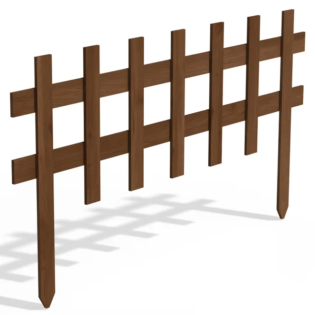greenes-fence-deluxe-brown-wooden-garden-picket-fence-36-in-x-18-in-panel-rc75b image 1