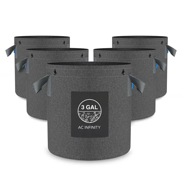 ac-infinity-heavy-duty-fabric-pots-3-gallon-5-pack-with-500g-thick-nonwoven-fabr image 1