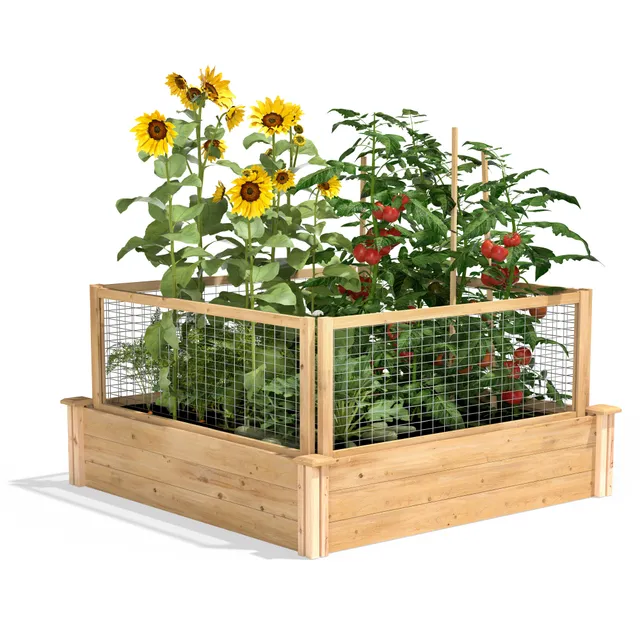 greenes-fence-premium-cedar-raised-garden-bed-with-critterguard-cedar-fence-syst image 1