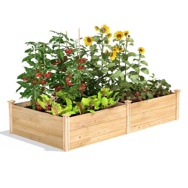 greenes-fence-classic-cedar-raised-garden-bed-4-ft-x-8-ft-x-17-5-in-1-2-in-thick image 1
