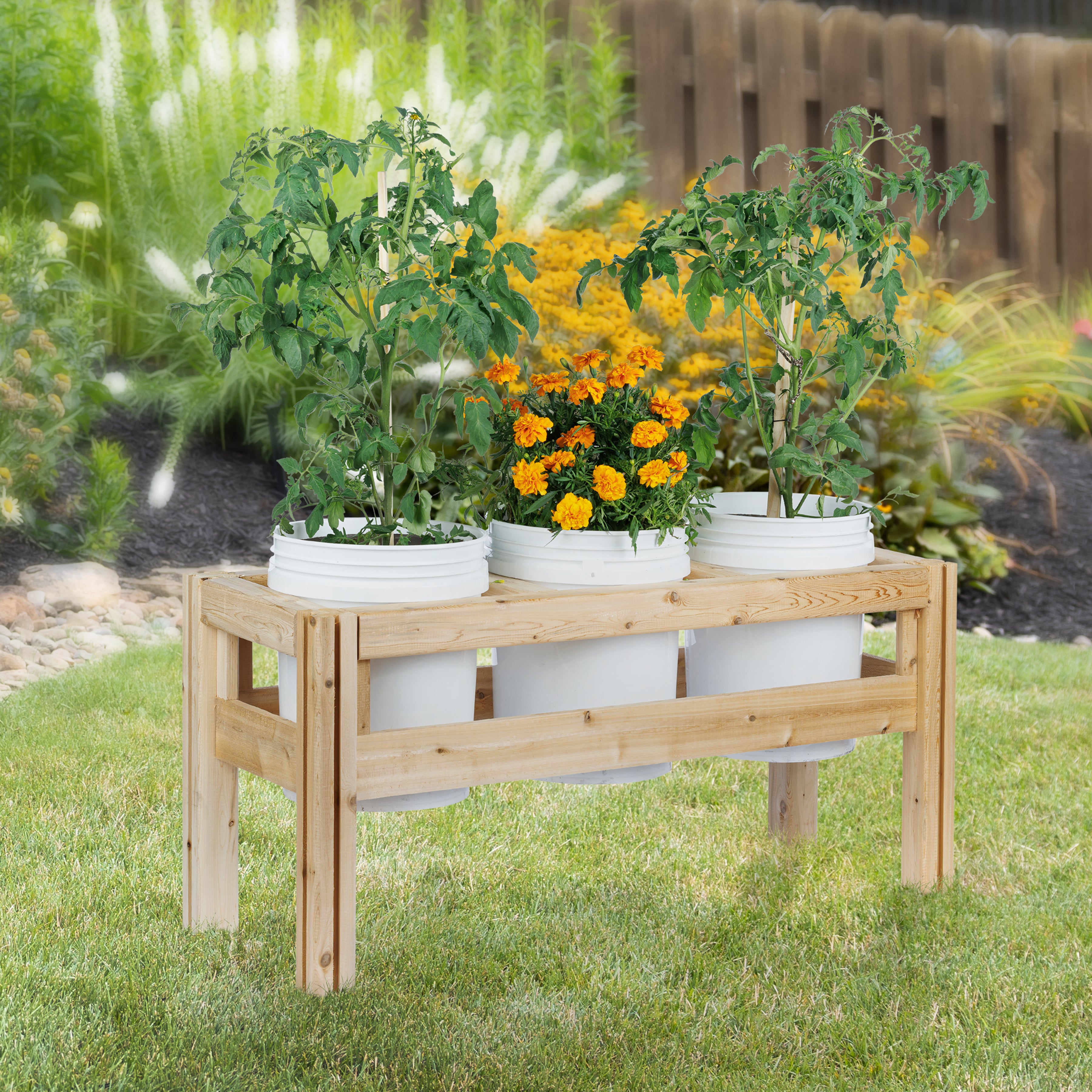 greenes-fence-three-bucket-elevated-cedar-wood-garden-frame-rcbg3s-16-rcbg3t-12 image 2