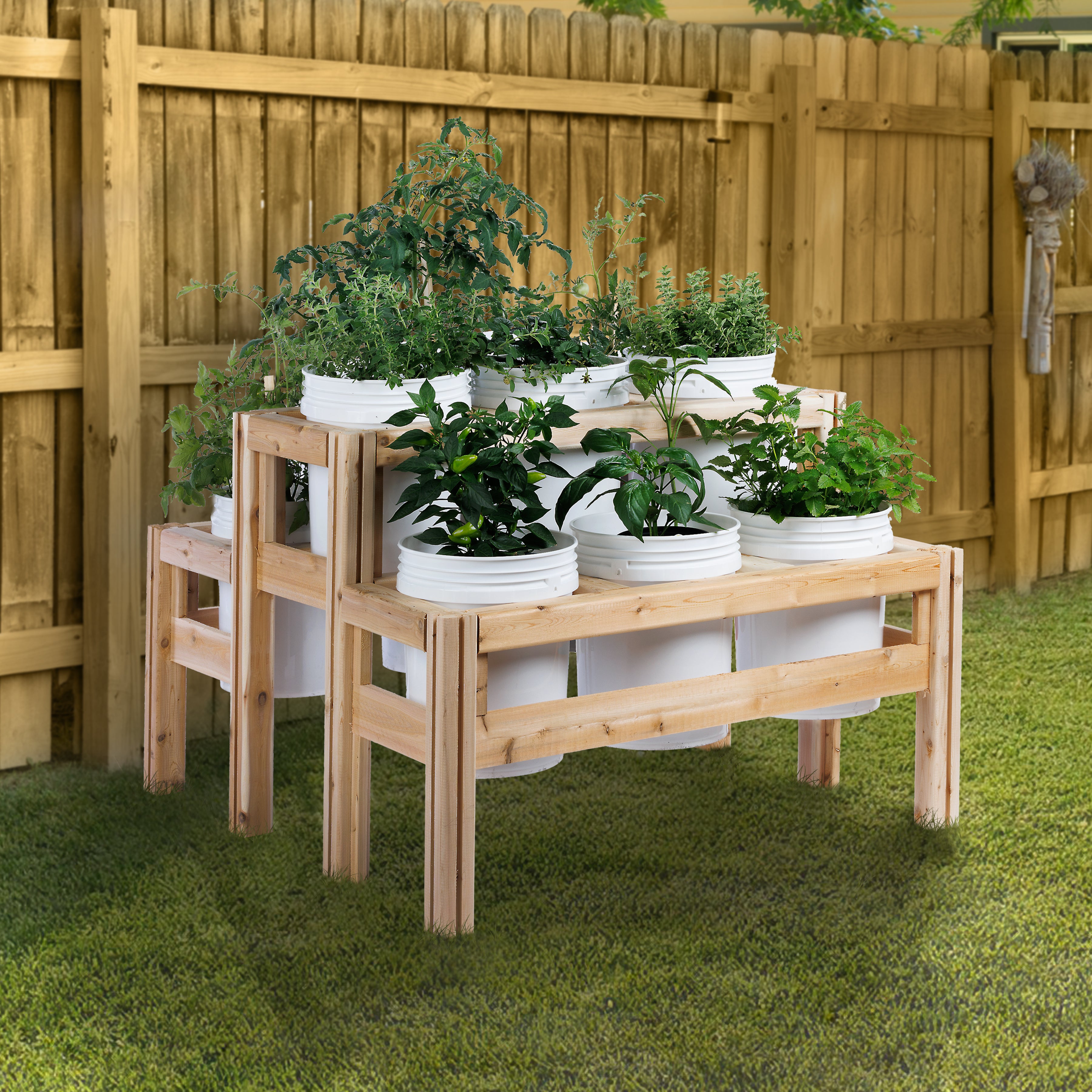 greenes-fence-two-tier-nine-bucket-elevated-cedar-wood-garden-frame-43x43x30-in- image 2