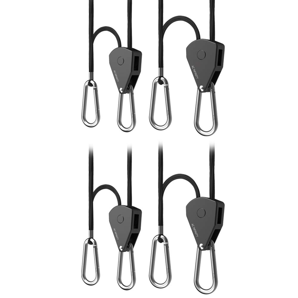 ac-infinity-adjustable-1-8-rope-hanger-2-pairs-heavy-duty-stainless-steel-ratche image 1