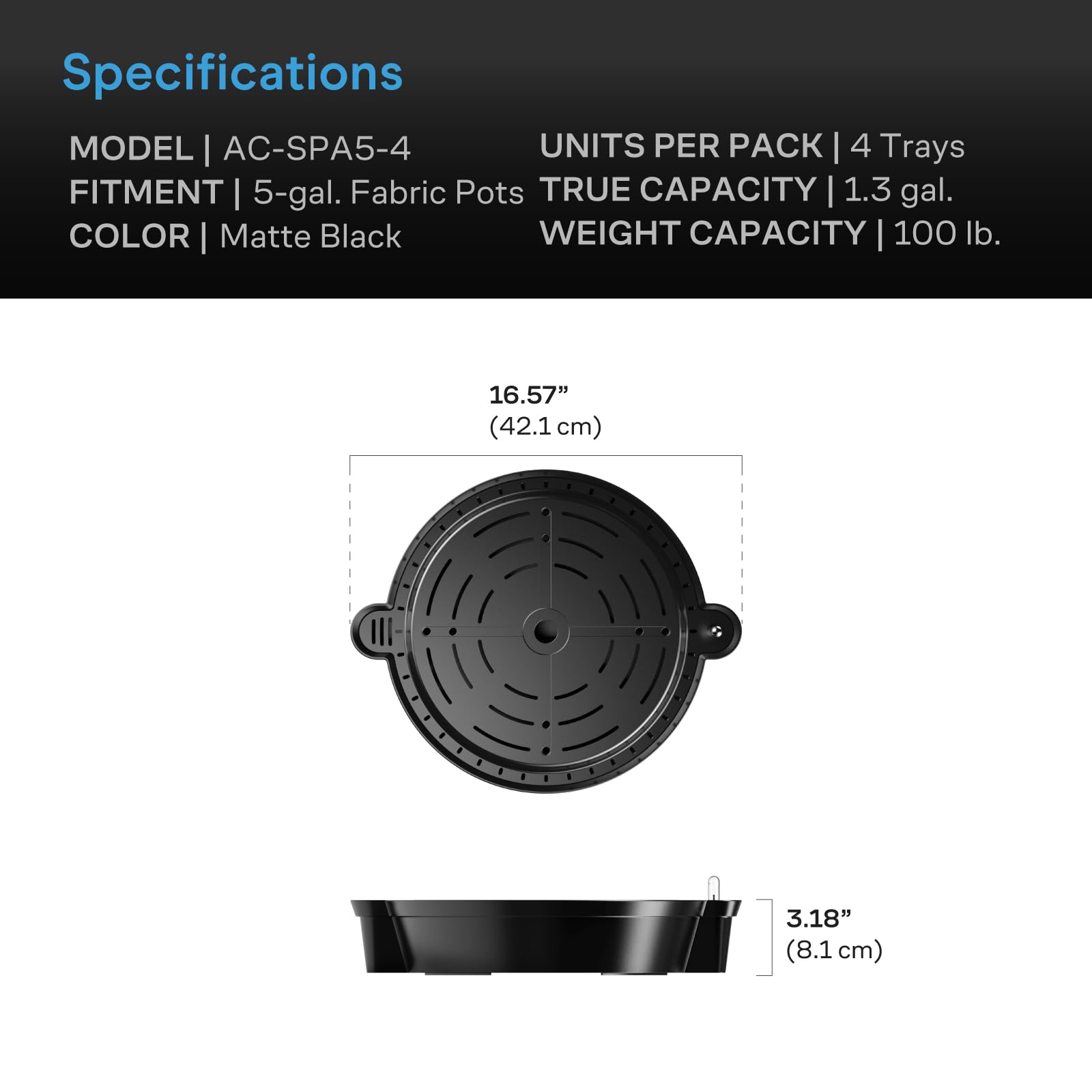 ac-infinity-self-watering-fabric-pot-base-4-pack-auto-irrigation-with-reservoir- image 6