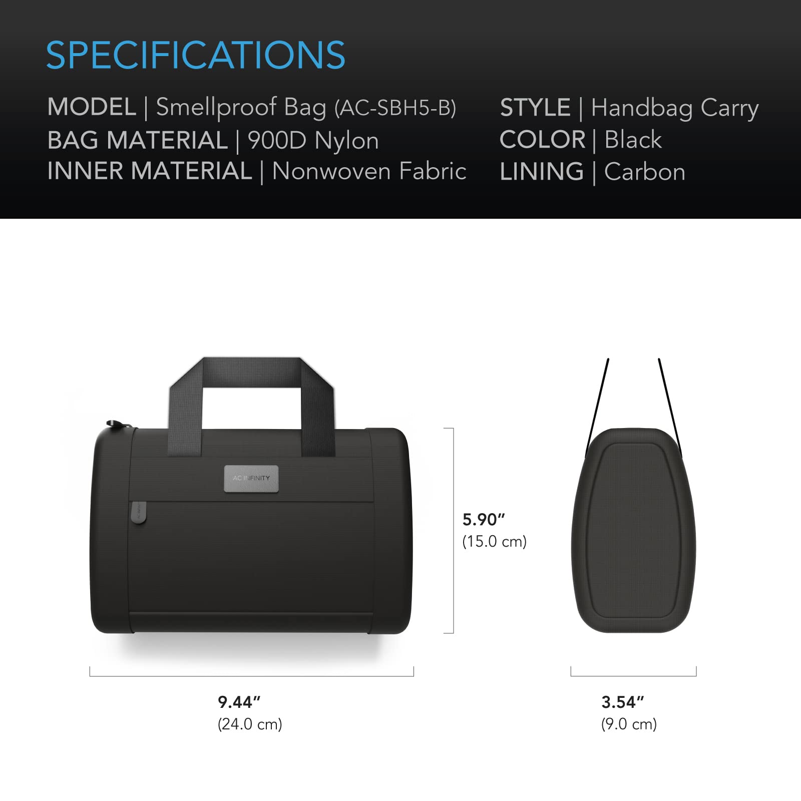 ac-infinity-stash-bag-nylon-lightweight-zipper-soft-handbag image 6