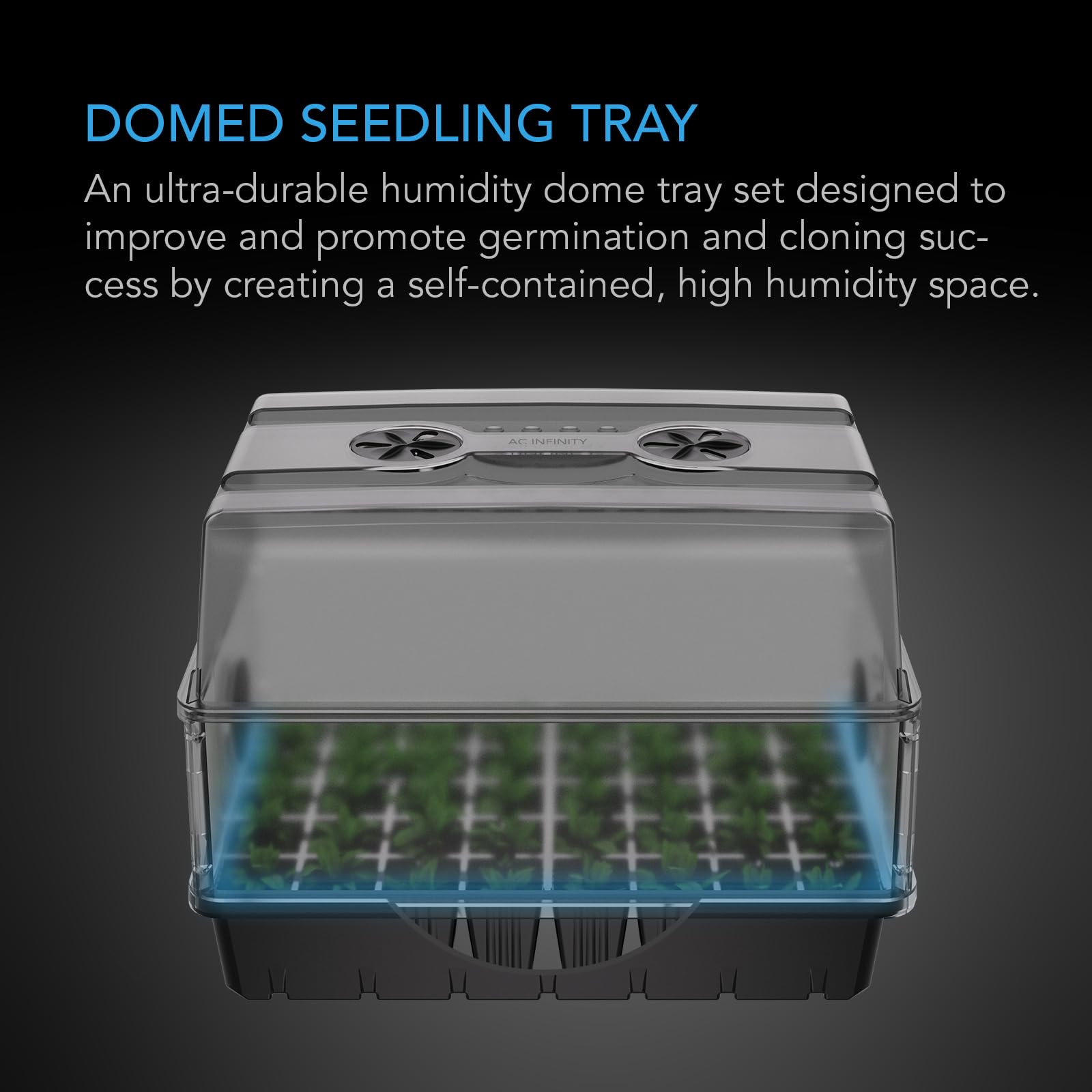 ac-infinity-humidity-dome-germination-kit-with-3mm-thick-dome-5x8-seedling-tray image 2