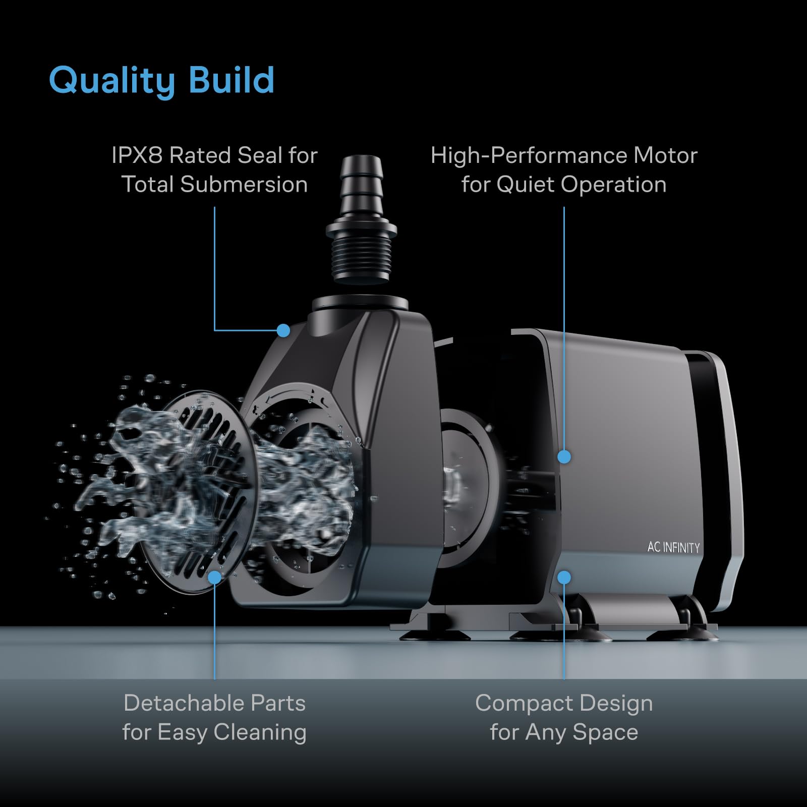 ac-infinity-850-gph-submersible-water-pump-with-10-ft-high-lift-3-nozzles-for-hy image 6