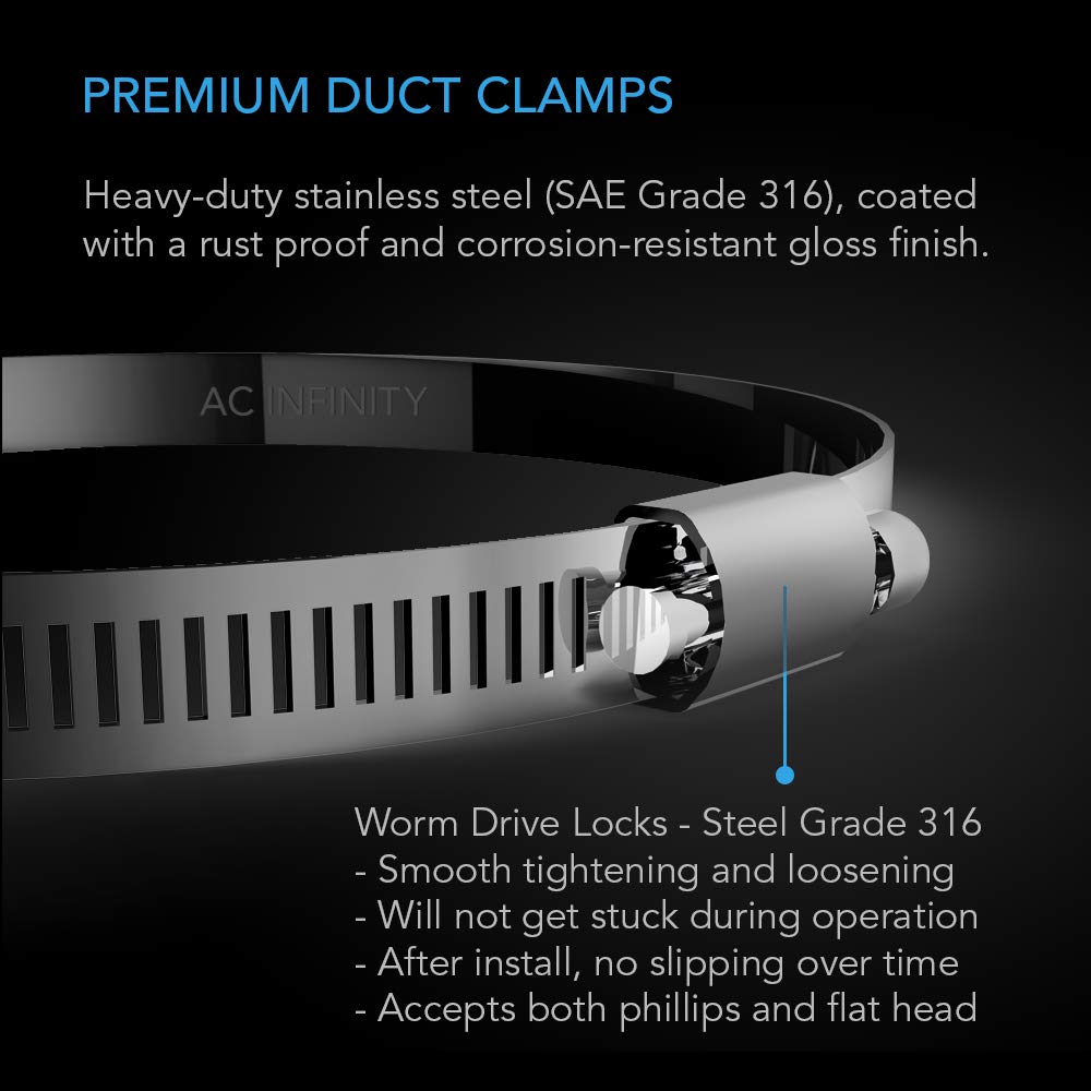 ac-infinity-stainless-steel-duct-clamps-8-inch-pack-of-2-for-ducting-heating-coo image 2
