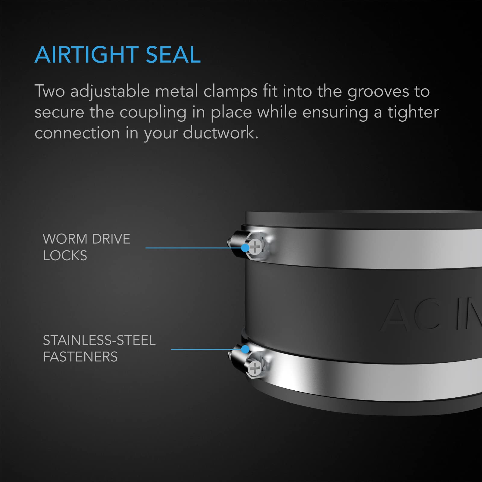 ac-infinity-noise-reduction-clamp-4-inch-duct-coupler-with-stainless-steel-clamp image 3