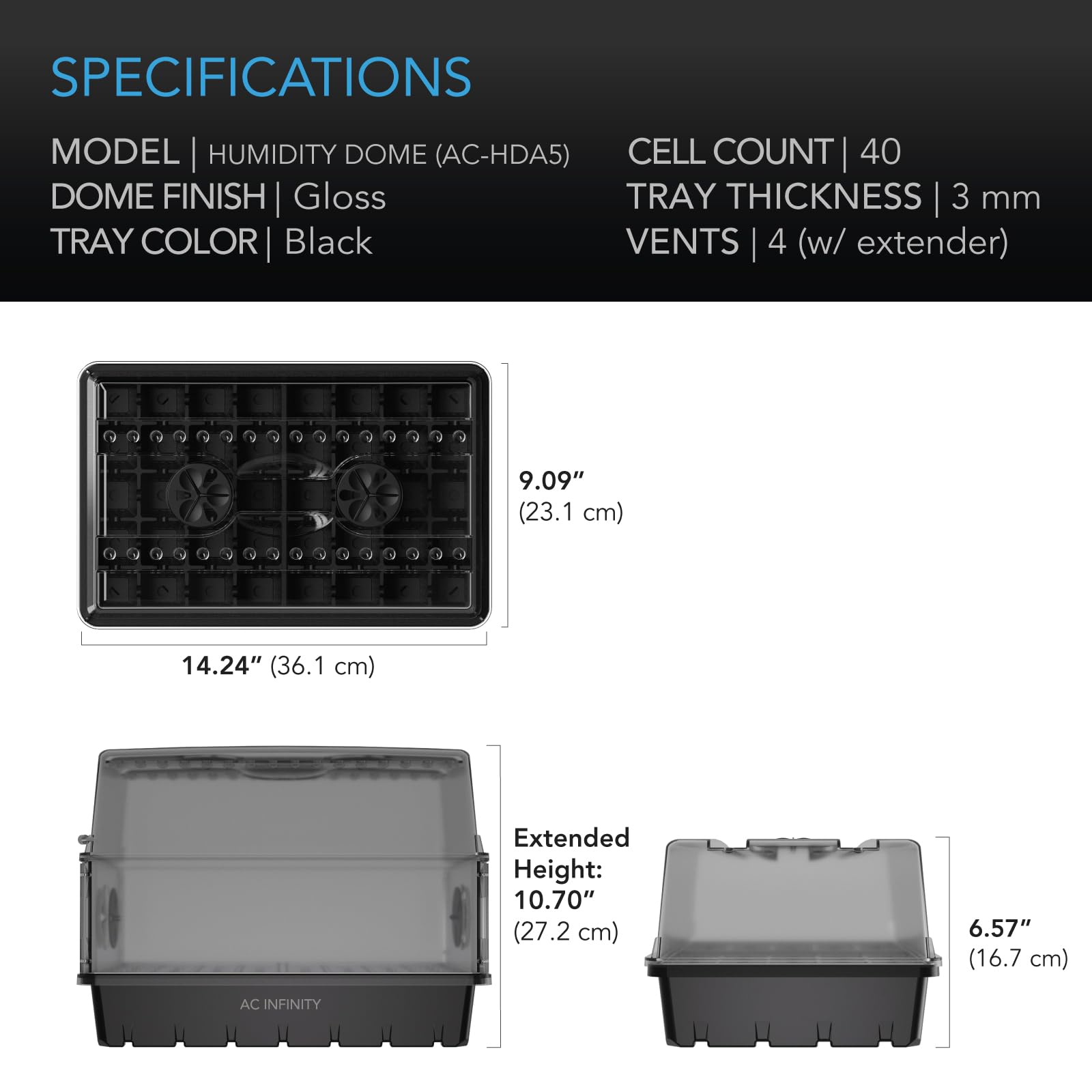 ac-infinity-humidity-dome-germination-kit-with-3mm-thick-dome-5x8-seedling-tray image 6