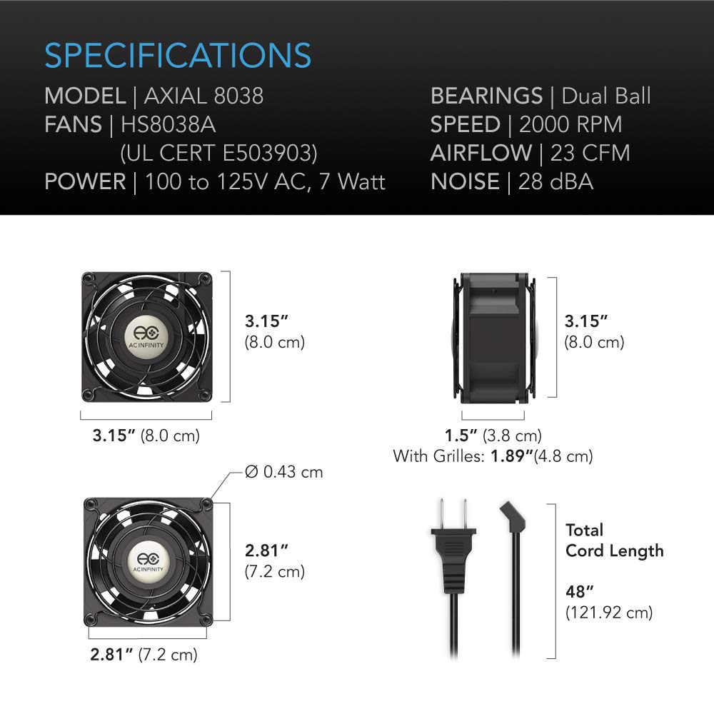 ac-infinity-axial-8038-muffin-fan-120v-ac-80mm-x-38mm-low-speed-ul-certified image 6