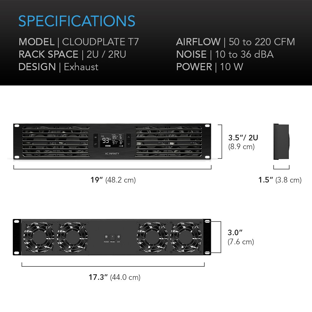 ac-infinity-cloudplate-t7-rack-mount-fan-panel-2u-exhaust-airflow-for-cooling-av image 6