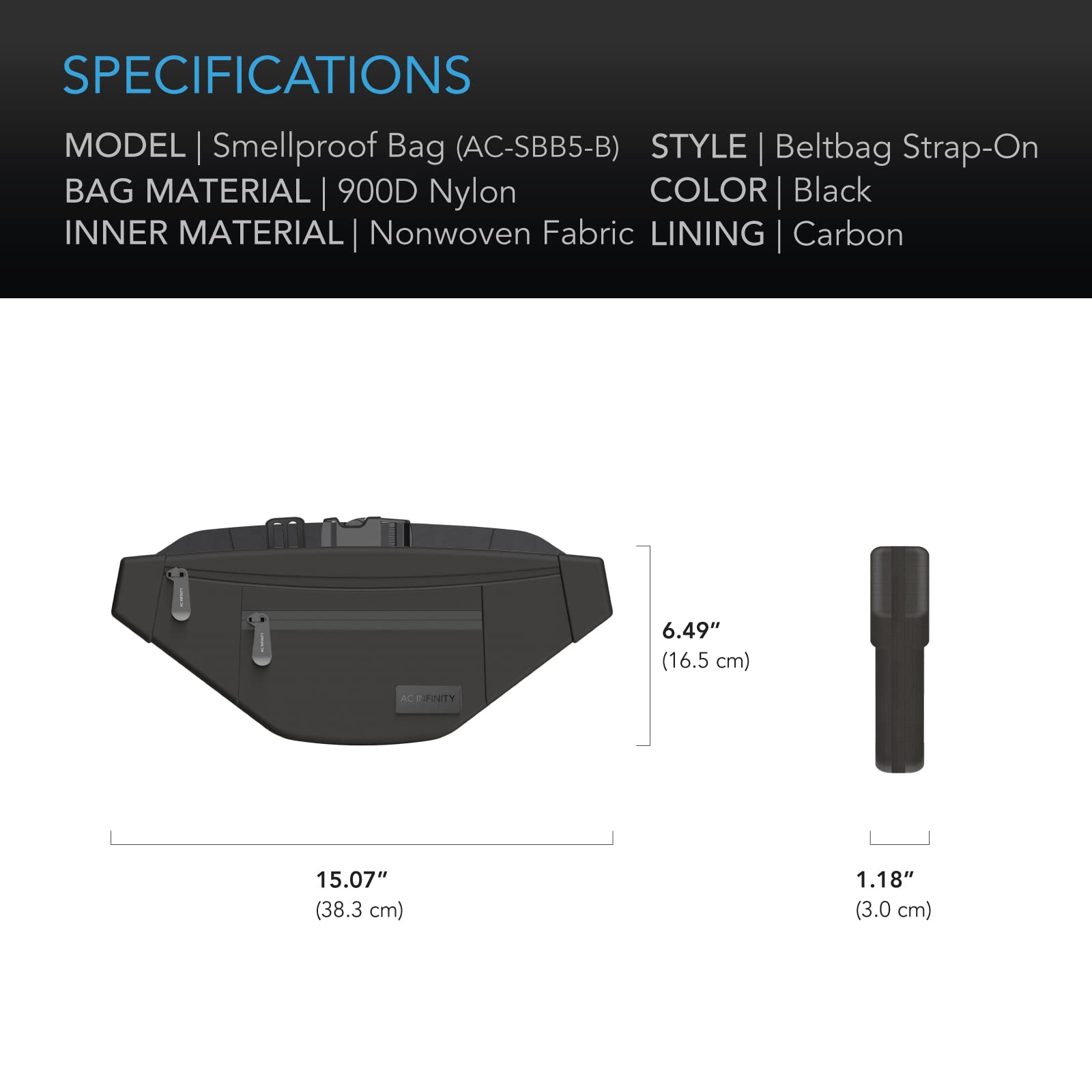 ac-infinity-smell-proof-belt-bag-with-carbon-filter-lining image 6