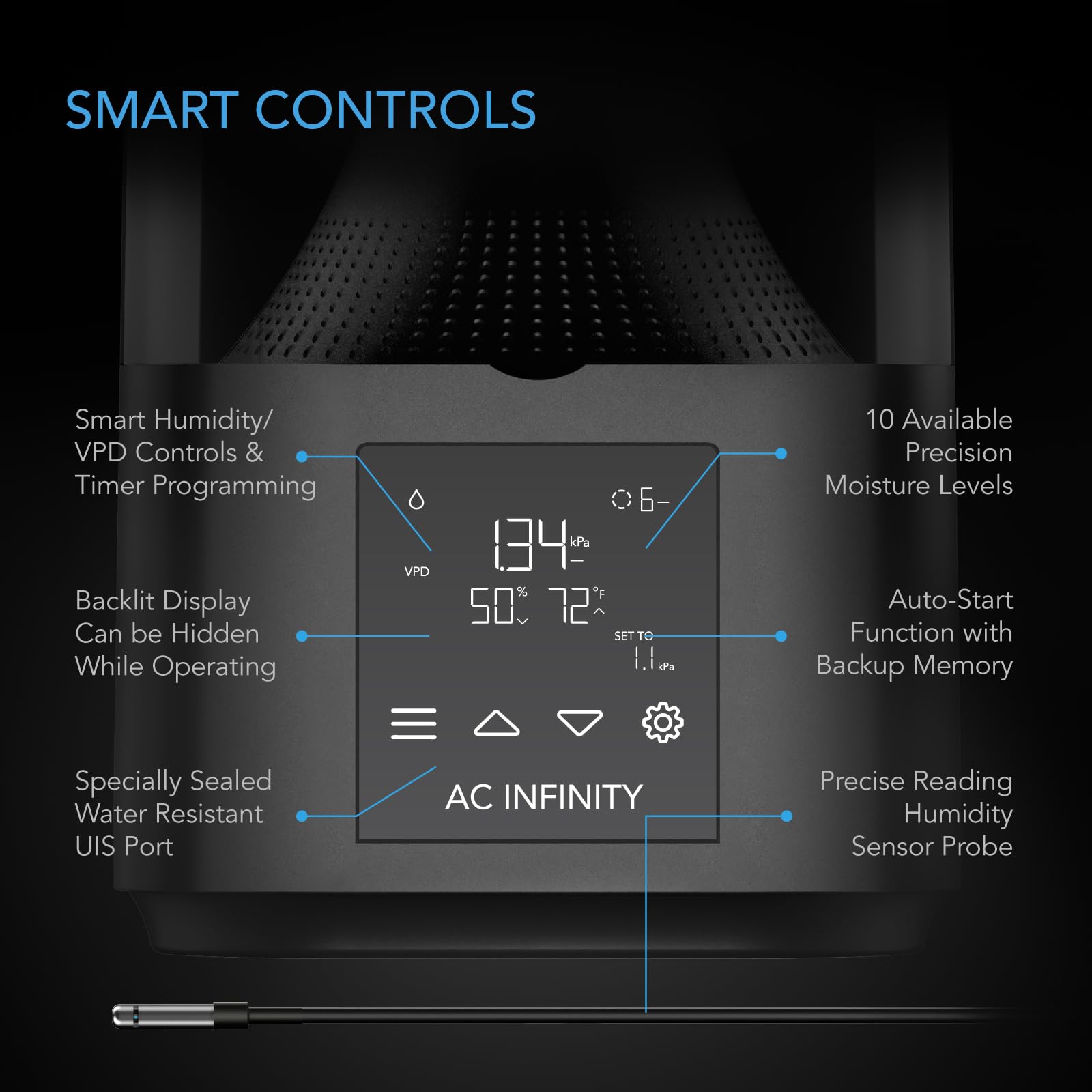 ac-infinity-cloudforge-t3-plant-humidifier-4-5l-with-vpd-controls-10-level-preci image 3
