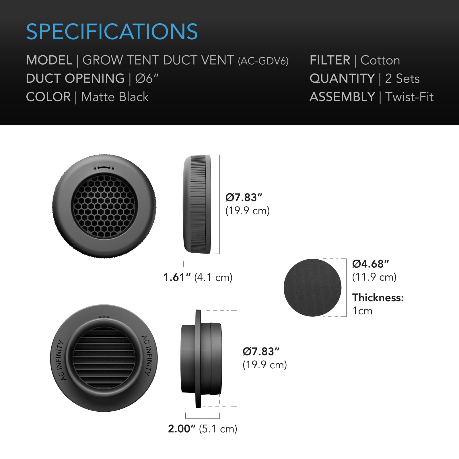 ac-infinity-grow-tent-duct-vent-2-pack-light-blocking-twist-on-air-vents-with-in image 7