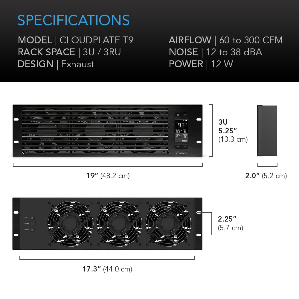 ac-infinity-cloudplate-t9-rack-mount-fan-panel-3u-exhaust-airflow-for-cooling-av image 6