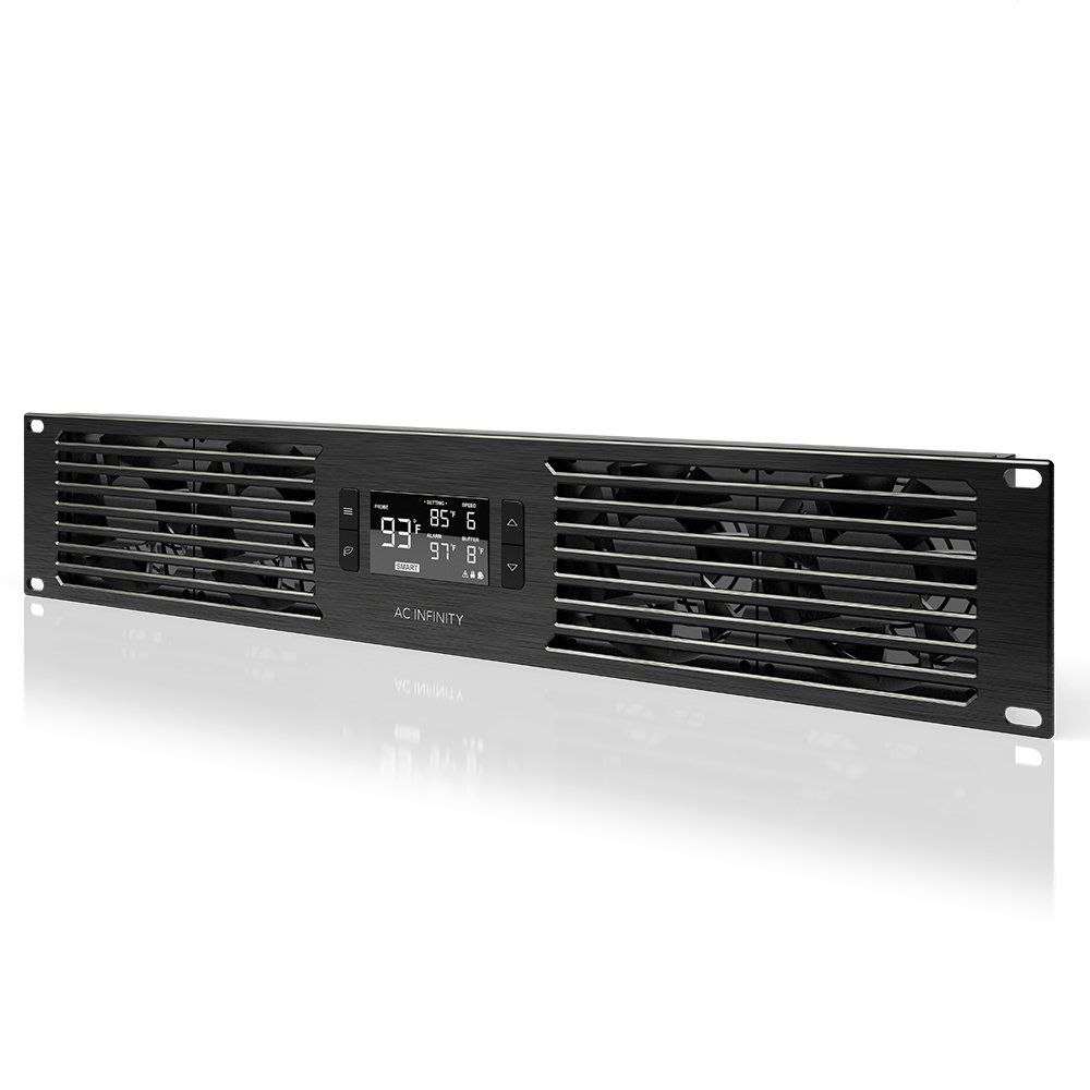 ac-infinity-cloudplate-t7-rack-mount-fan-panel-2u-exhaust-airflow-for-cooling-av image 1