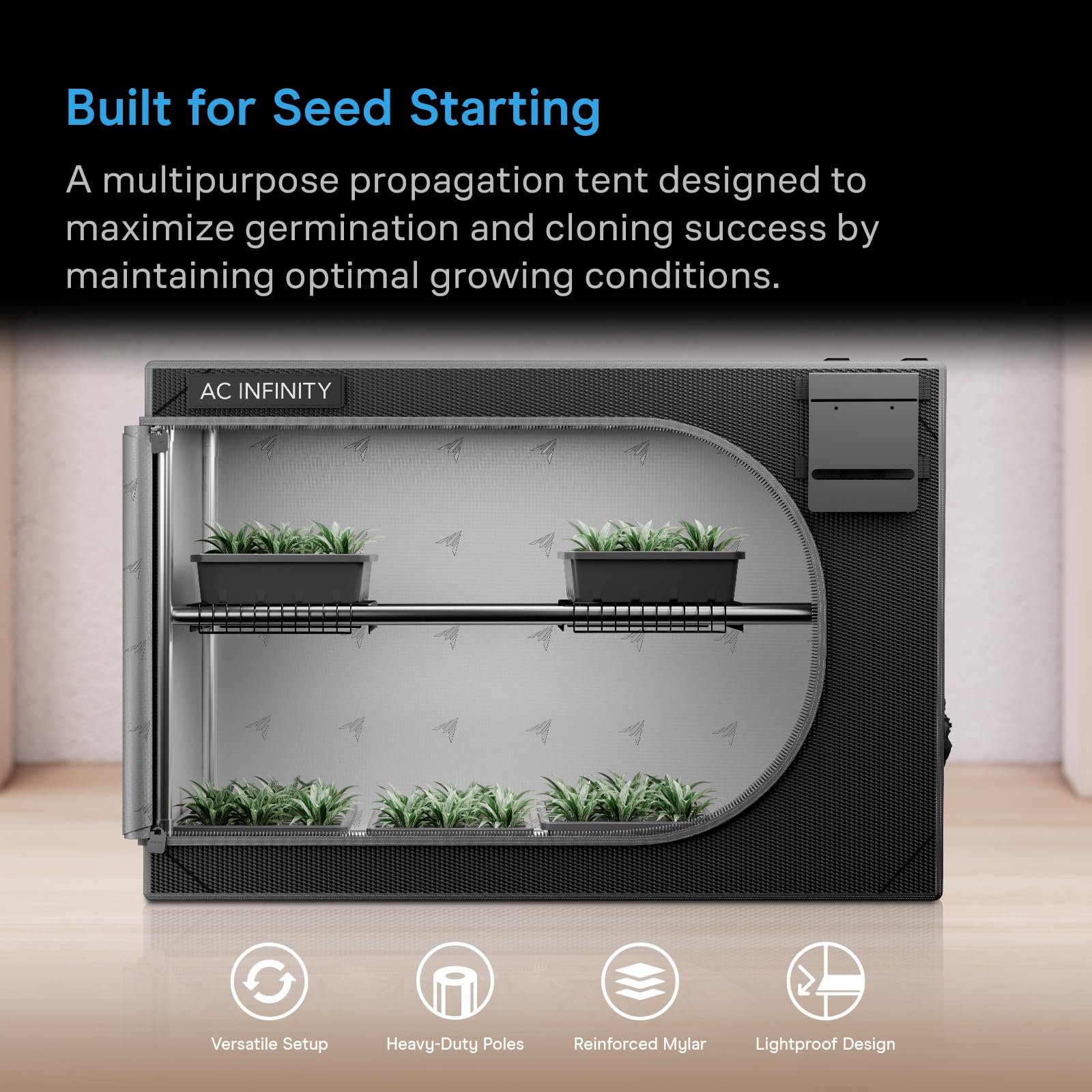 ac-infinity-cloudlab-advance-propagation-grow-tent-2000d-diamond-mylar-canvas-ve image 2