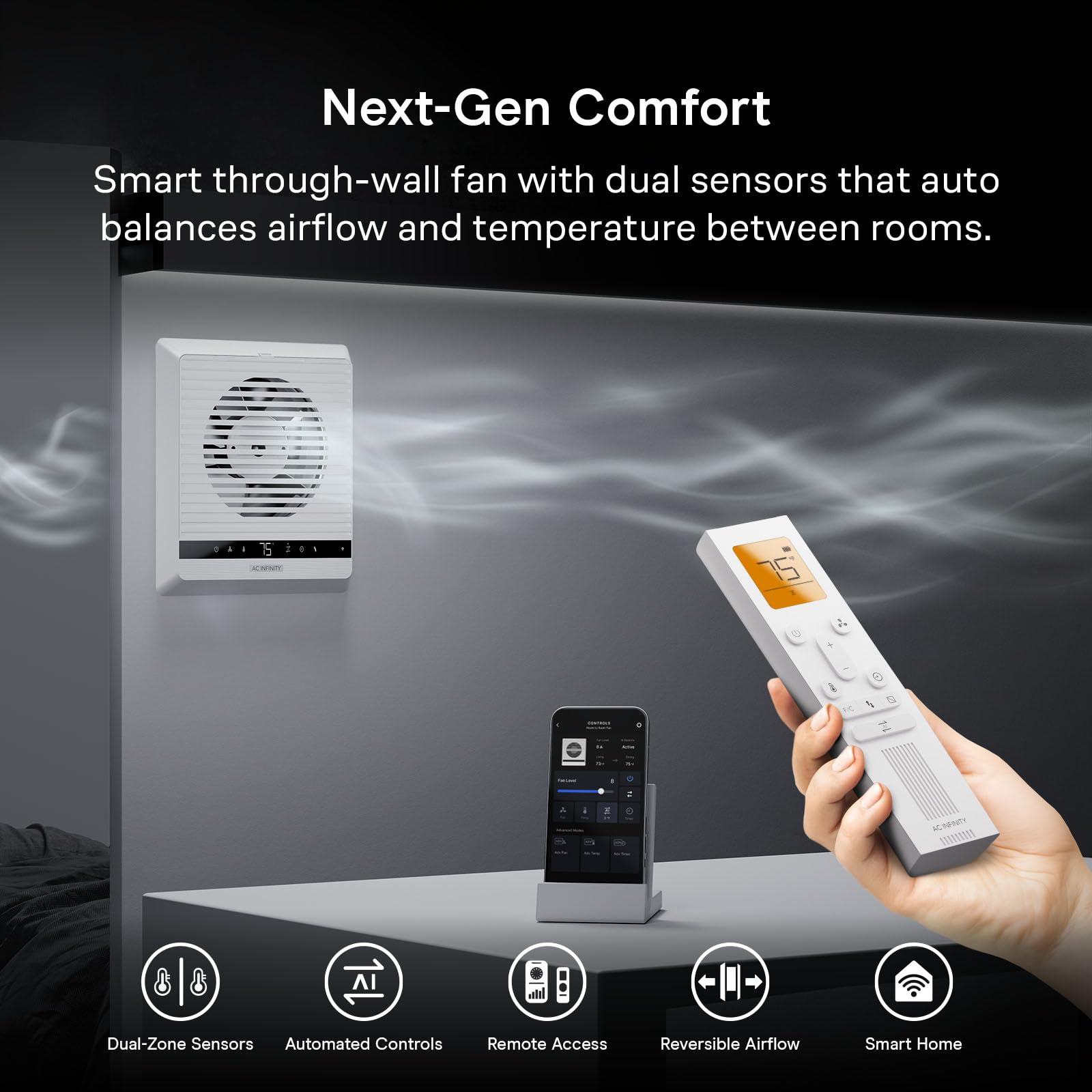 ac-infinity-smart-room-to-room-fan-6-two-way-reversible-airflow-through-wall-fan image 2