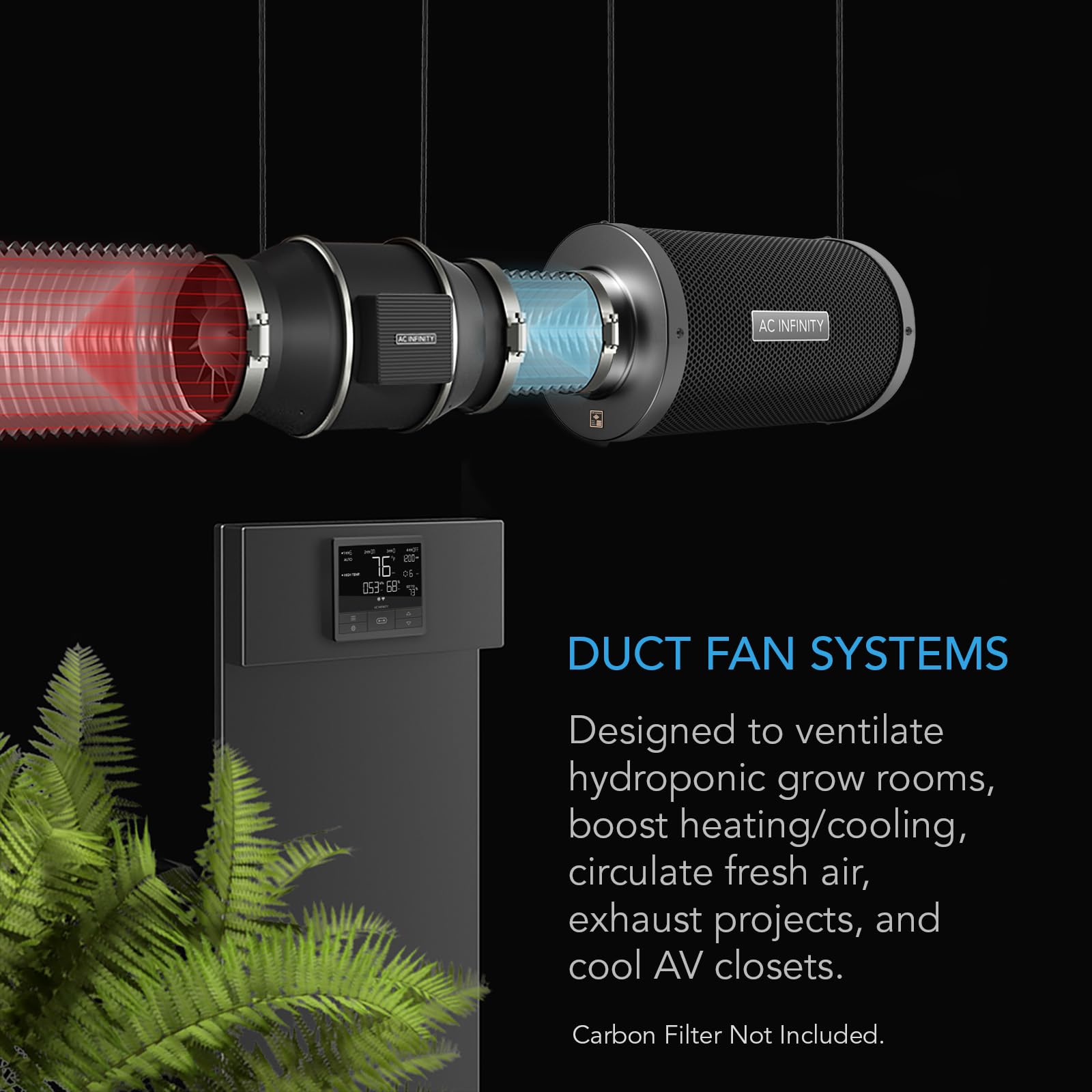 ac-infinity-cloudline-pro-t6-quiet-6-inline-duct-fan-with-temperature-humidity-c image 2