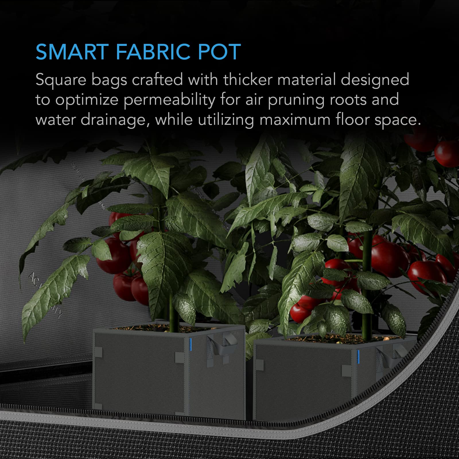 ac-infinity-square-heavy-duty-fabric-pots-5-gallon-5-pack-with-500g-nonwoven-fab image 2