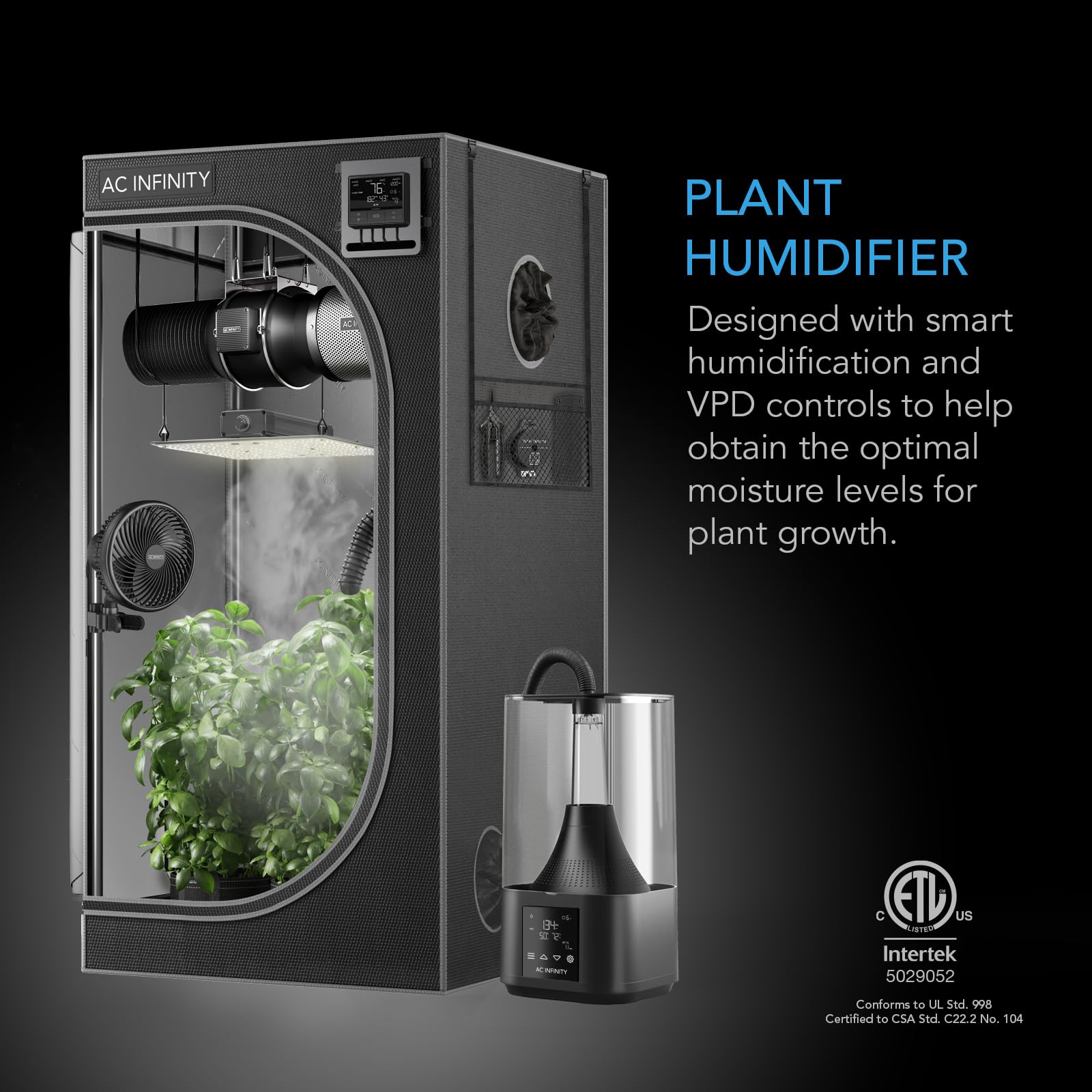 ac-infinity-cloudforge-t3-plant-humidifier-4-5l-with-vpd-controls-10-level-preci image 2