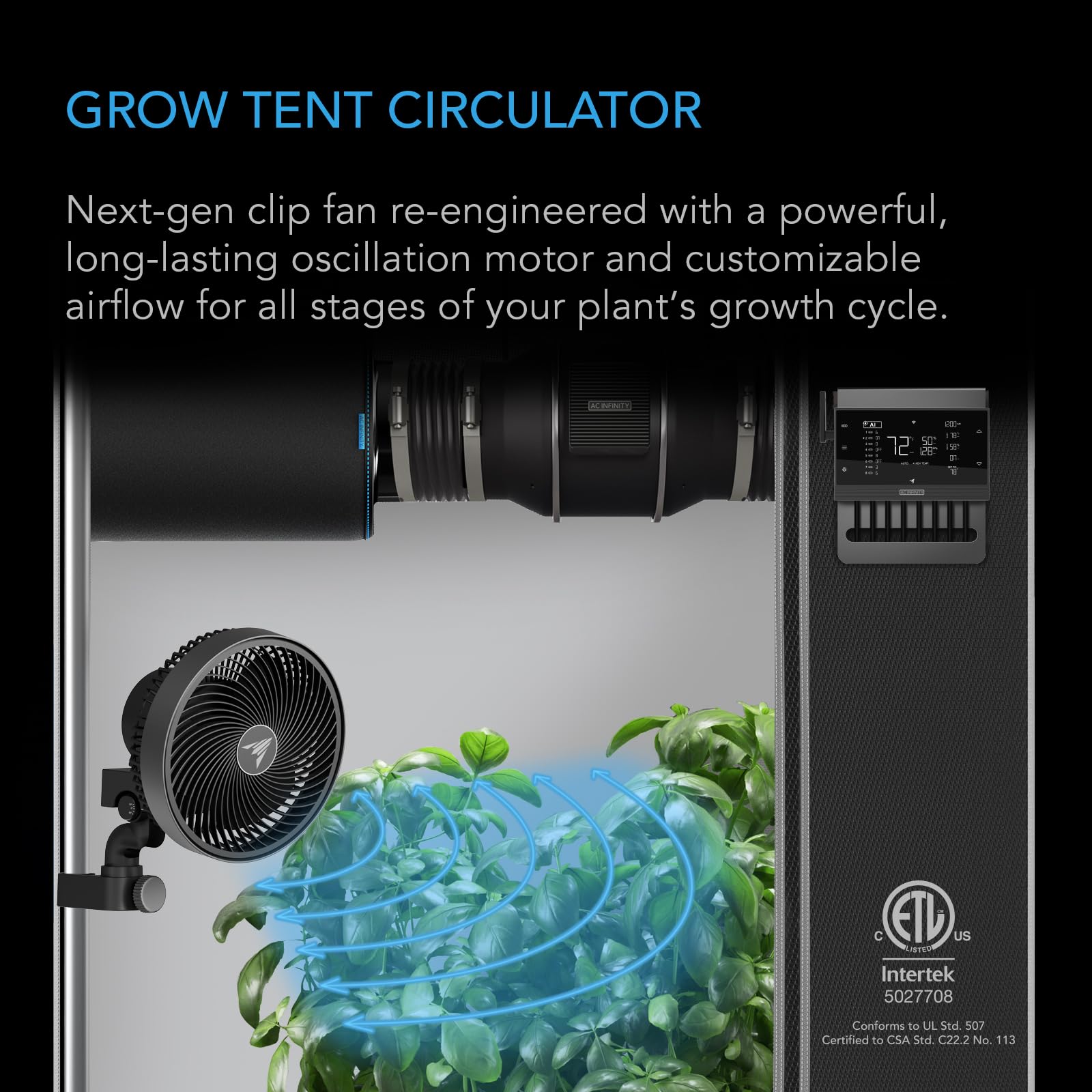 ac-infinity-cloudray-s6-grow-tent-clip-fan-6-with-ec-motor-10-wind-speeds-10-osc image 2