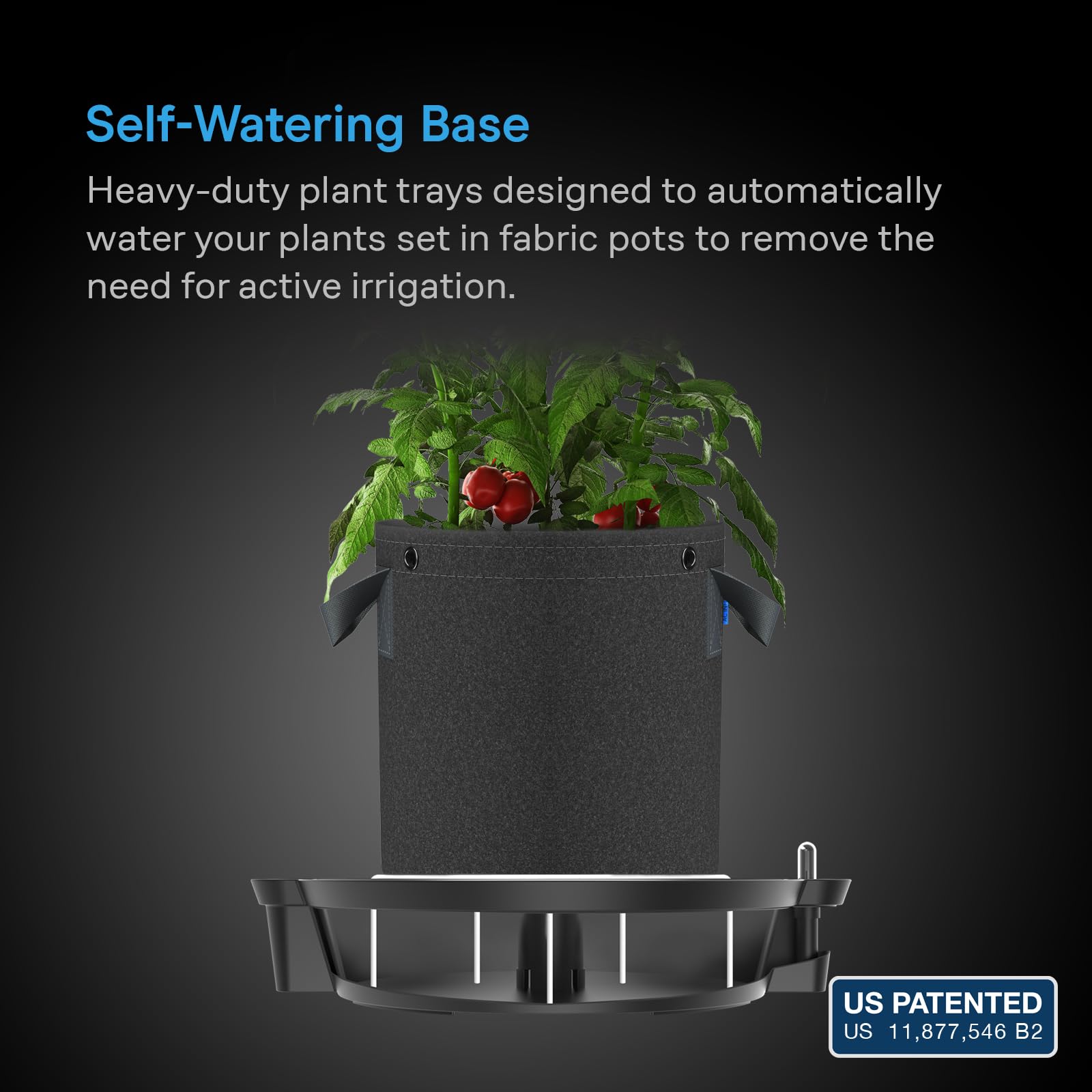 ac-infinity-self-watering-fabric-pot-base-4-pack-auto-irrigation-with-reservoir- image 2