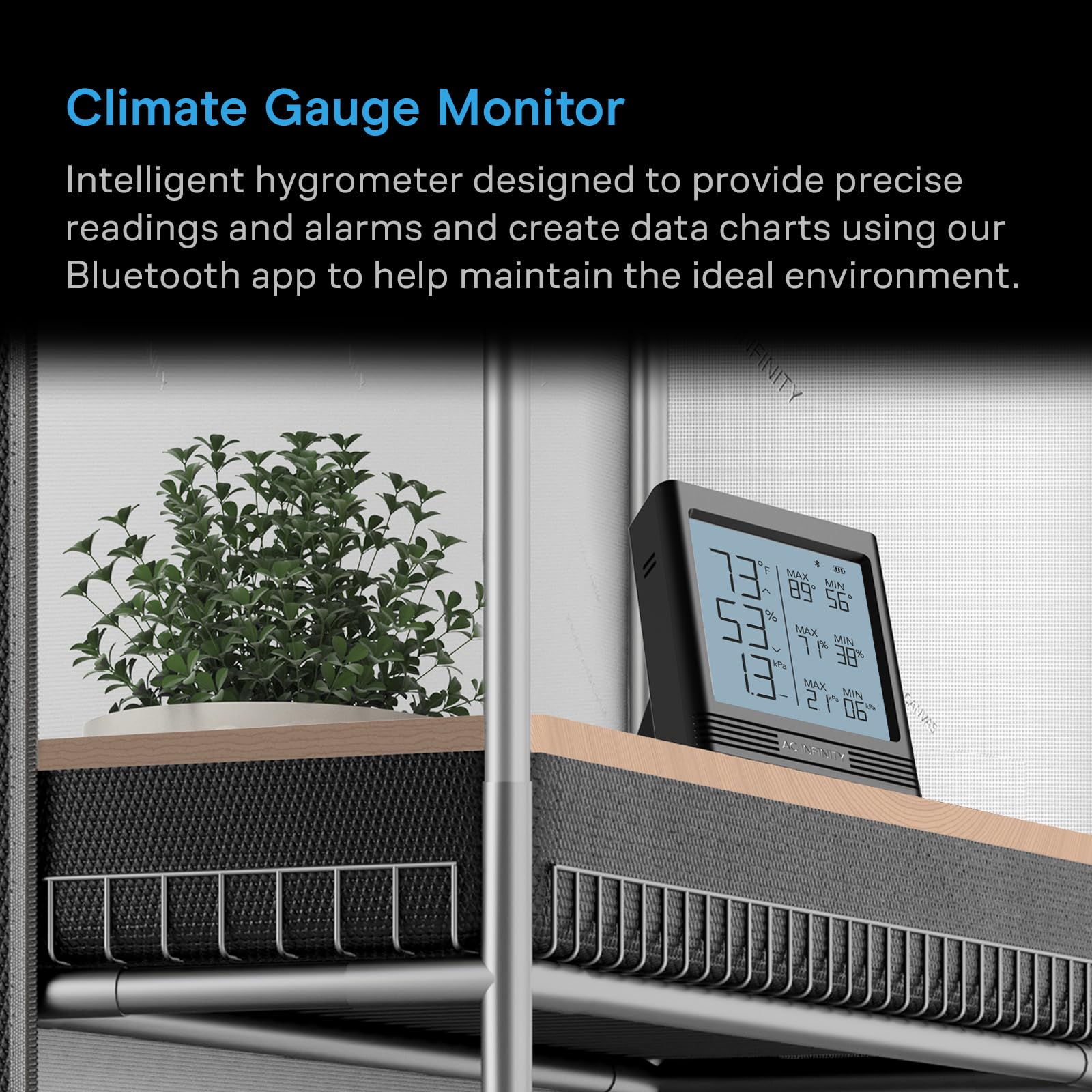 ac-infinity-b2-smart-hygrometer-with-lcd-display-and-bluetooth-app-monitor-for-t image 2
