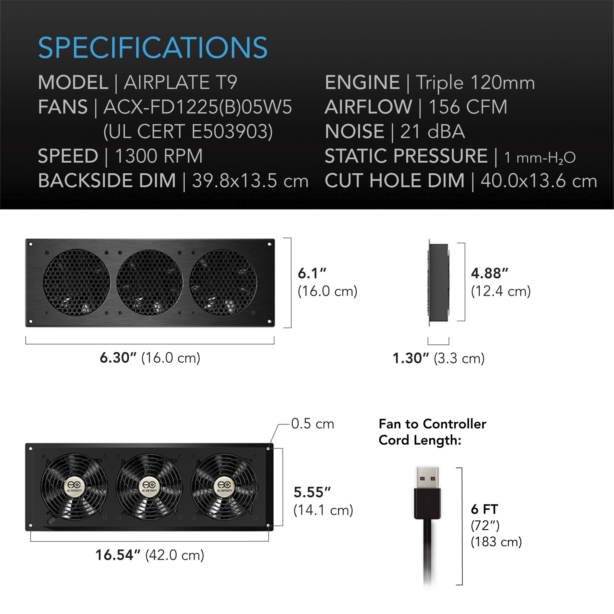 ac-infinity-airplate-t9-quiet-cooling-fan-system-18-with-thermostat-control-for- image 6