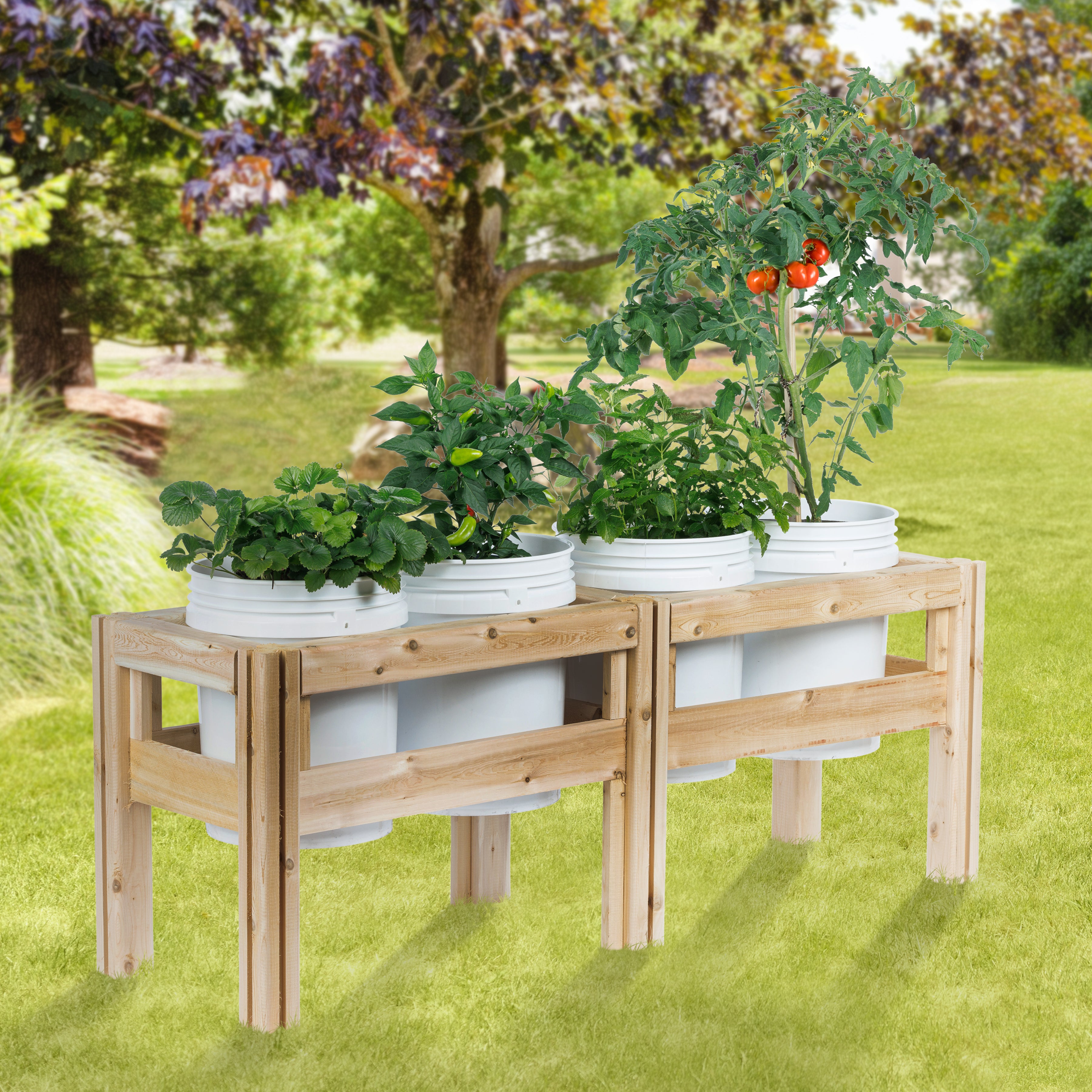 greenes-fence-four-bucket-elevated-cedar-wood-garden-frame-54-x-16-x-20-or-30-rc image 2