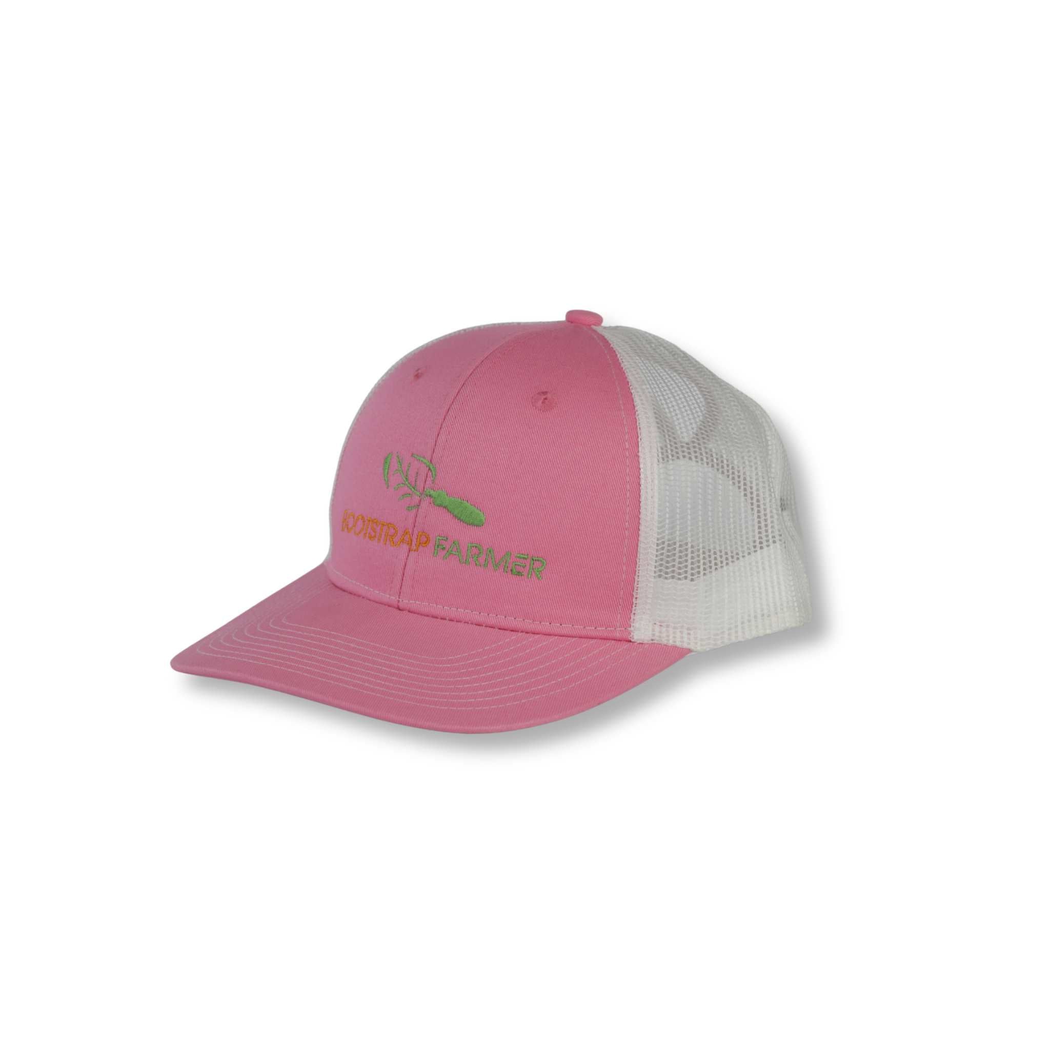 bootstrap-farmer-ponytail-trucker-hat-women-s-fit-pink-white-or-gray-white image 2