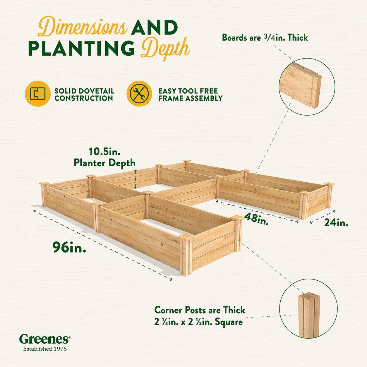 greenes-fence-premium-cedar-raised-garden-bed-u-shaped-8-ft-x-8-ft-x-10-5-in-3-4 image 7