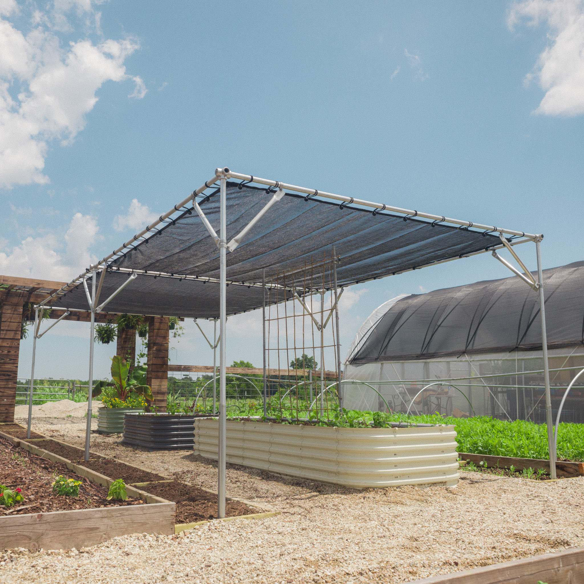 bootstrap-farmer-diy-shade-structure-kit-with-50-shade-cloth-for-gardens-and-liv image 1